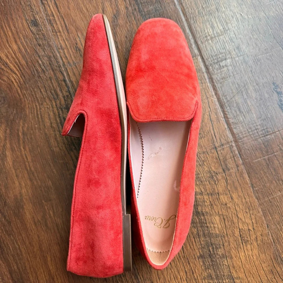 J.Crew Smoking Suede Slippers Reddish Orange Flats size 7 1/2 - Picture 10 of 11